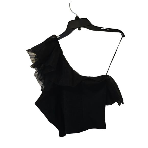 New Anthropologie Sunday in Brooklyn One-Shoulder Top $78 LARGE PETITE Black - Picture 10 of 10